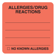 MAP4870 - ALLERGIES/DRUG REACTION - Fl Red/Bk Print