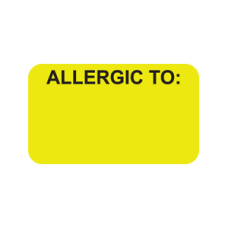 MAP4910 - ALLERGIC TO: - Allergy Labels Fl. Chartreuse/Black 
