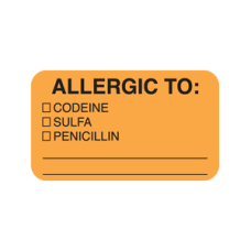 MAP4920 - ALLERGIC TO: CODEINE - Fl Orange/Bk Print 