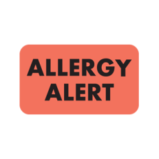 MAP4930 - ALLERGY LABELS, Allergy Stickers - FL. Red/Black Print