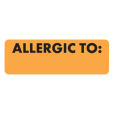 MAP4940 - ALLERGIC TO - Allergy Labels Fl. Orange/Black Print