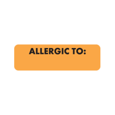 MAP496 - ALLERGIC TO: - Allergy Labels Fl. Orange with Bk Print