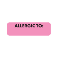 MAP497 - ALLERGIC TO: - Allergy Labels Fl. Pink with Black Print
