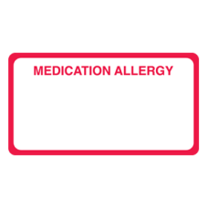 MAP5140 - MEDICATION ALLERGY - White with Red Print
