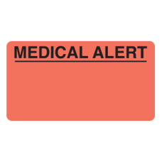 MAP5180 - MEDICAL ALERT Labels - FL Red/Black Print