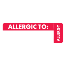 MAP6430 - ALLERGIC TO: - Allergy Labels White and Red