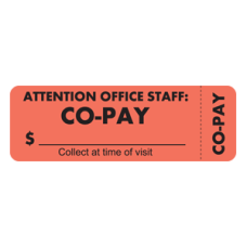 MAP6460 - CO-PAY - Fluorescent Red Label with Black Print