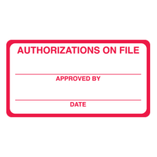 MAP6880 - HIPAA Labels, Authorizations On File, White/Red