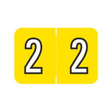 NBKM-2 | Yellow #2 Labels Barkley Sycom Numeric Labels. Size 1H x 1-1/2W Laminated 500/Box