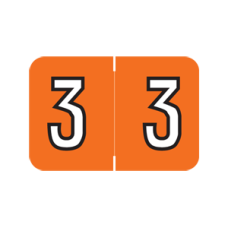 NBKM-3 | Orange #3 Labels Barkley Sycom Numeric Labels. Size 1H x 1-1/2W Laminated 500/Box