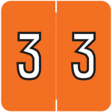 NBRM-3 | Orange #3 Labels Barkley FNBRM Size 1-1/2H x 1-1/2W Laminated 500/Box