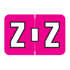 Dk. Pink Z PMA Alpha Label Size 1H x 1-1/2W Laminated 225/Pack