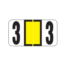 RAN-3 | Yellow #3 Labels Reynolds Autofile Size 7/8H x 1-5/8W 500/Box Laminated