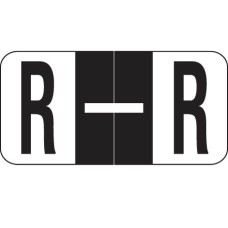 Black R Reynolds Alpha Labels Size 3/4 x 1-1/2 Laminated 500/Roll