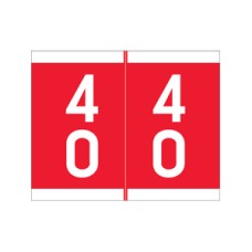 DSFM-40 | Red #40-49 Barkley FDSFM Double Digit 1-3/16H x 1-1/2W Laminated 500/Box