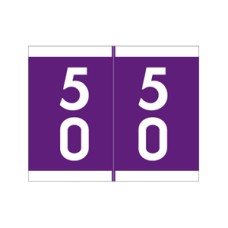 DSFM-50 | Purple #50-59 Barkley FDSFM Double Digit 1-3/16H x 1-1/2W Laminated 500/Box