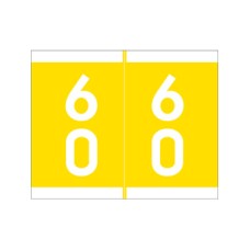 DSFM-60 | Yellow #60-69 Barkley FDSFM Double Digit 1-3/16H x 1-1/2W Laminated 500/Box