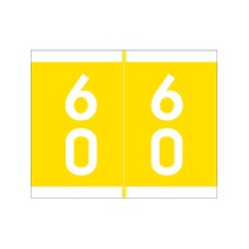 DSFM-60 | Yellow #60-69 Barkley FDSFM Double Digit 1-3/16H x 1-1/2W Laminated 500/Box