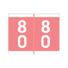 DSFM-80 | Pink #80-89 Barkley FDSFM Double Digit 1-3/16H x 1-1/2W Laminated 500/Box