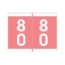 DSFM-80 | Pink #80-89 Barkley FDSFM Double Digit 1-3/16H x 1-1/2W Laminated 500/Box