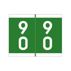 DSFM-90 | Green #90-99 Barkley FDSFM Double Digit 1-3/16H x 1-1/2W Laminated 500/Box