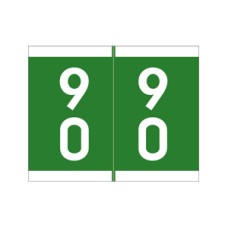 DSFM-90 | Green #90-99 Barkley FDSFM Double Digit 1-3/16H x 1-1/2W Laminated 500/Box