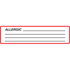 SIDA - ALLERGIC - Red and White Label with Black Print