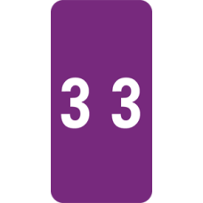 LCC-3 | Smead 67223 Purple #3 Numeric Labels Size 2H x 1W 250/Box 