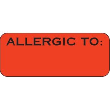 SS16 - ALLERGIC TO: - Allergy Labels Fl. Red with Black Print