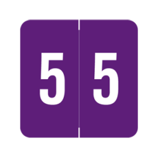 STS-5 | Purple #5 Labels STS Filing Numeric Series Size 1-1/2H x 1-1/2W 500/Box