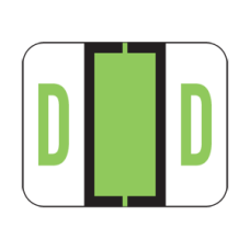 TPAF-D | F Green D Labels Tab Products Fluorescents Size 1H x 1-1/4W Vinyl 500/Box