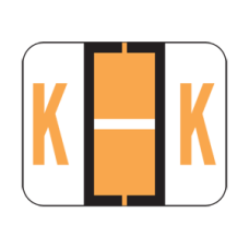 TPAF-K | F Orange K Labels Tab Products Fluorescents Size 1H x 1-1/4W Vinyl 500/Box