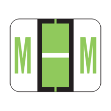 TPAF-M | F Green M Labels Tab Products Fluorescents Size 1H x 1-1/4W Vinyl 500/Box