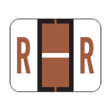 TPAF-R | Brown R Labels Tab Products Fluorescents Size 1H x 1-1/4W Vinyl 500/Box