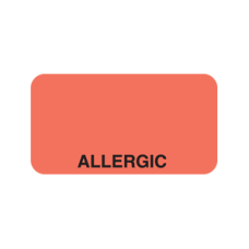 UL019 - ALLERGIC - Allergy Labels Fl. Red Label with Black Print