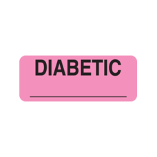 UL502 - DIABETIC Labels - Fluorescent Pink Label with Black Print