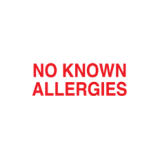 UL810 - NO KNOWN ALLERGIES - White with Red Print