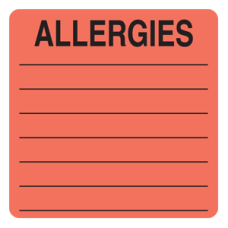 UL926 - Allergy Warning Labels - FL Red with Black Print