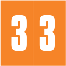 XAMM-3 | Orange #3 Labels Ames XAMM  Size 1-7/8H x 1-7/8W Laminated 500/Box