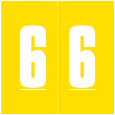 XAMM-6 | Yellow #6 Labels Ames XAMM  Size 1-7/8H x 1-7/8W Laminated 500/Box