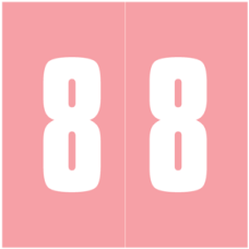 XAMM-8 | Pink #8 Labels Ames XAMM  Size 1-7/8H x 1-7/8W Laminated 500/Box