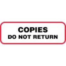 XCODNR | COPIES DO NOT RETURN Label, Black Print with Red Border, 1000/bx