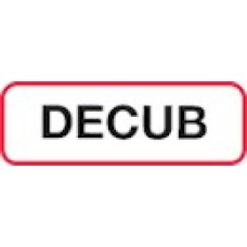 XDECUB | DECUB Label, Sz 1/2H X 1-1/2W, Printed Black with Red Border, 1000/bx