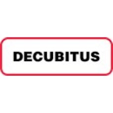 XDECUBITUS | DECUBITUS Label, Sz 1/2 X 1-1/2, Printed Blk with Red Border, 1000/bx