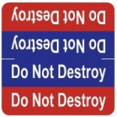 XDND | Do Not Destroy Labels, Red & Blue, Sz 1-7/8H x 1-7/8W, 500/bx