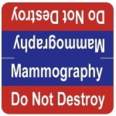 XDND-MAM | Mammography Do Not Destroy Labels, Red & Blue, 1-7/8 x 1-7/8, 500/bx