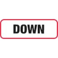 XDOWN | DOWN Label, Sz 1/2 X 1-1/2, Printed Black with Red Border, 1000/bx