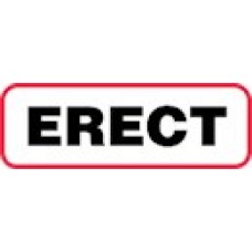 XERE | ERECT Label, Sz 1/2 X 1-1/2, Printed Black with Red Border, 1000 /bx