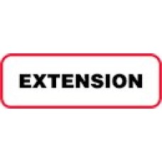 XEXT | EXTENSION Label, Sz 1/2 X 1-1/2, Printed Black with Red Border, 1000/bx