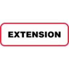 XEXT | EXTENSION Label, Sz 1/2 X 1-1/2, Printed Black with Red Border, 1000/bx
